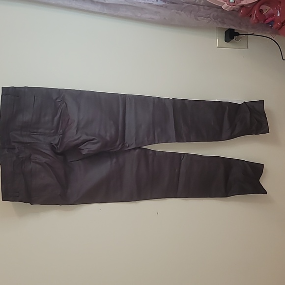 Brown mid-rise faux leater woman's pants size 6 - Picture 2 of 7